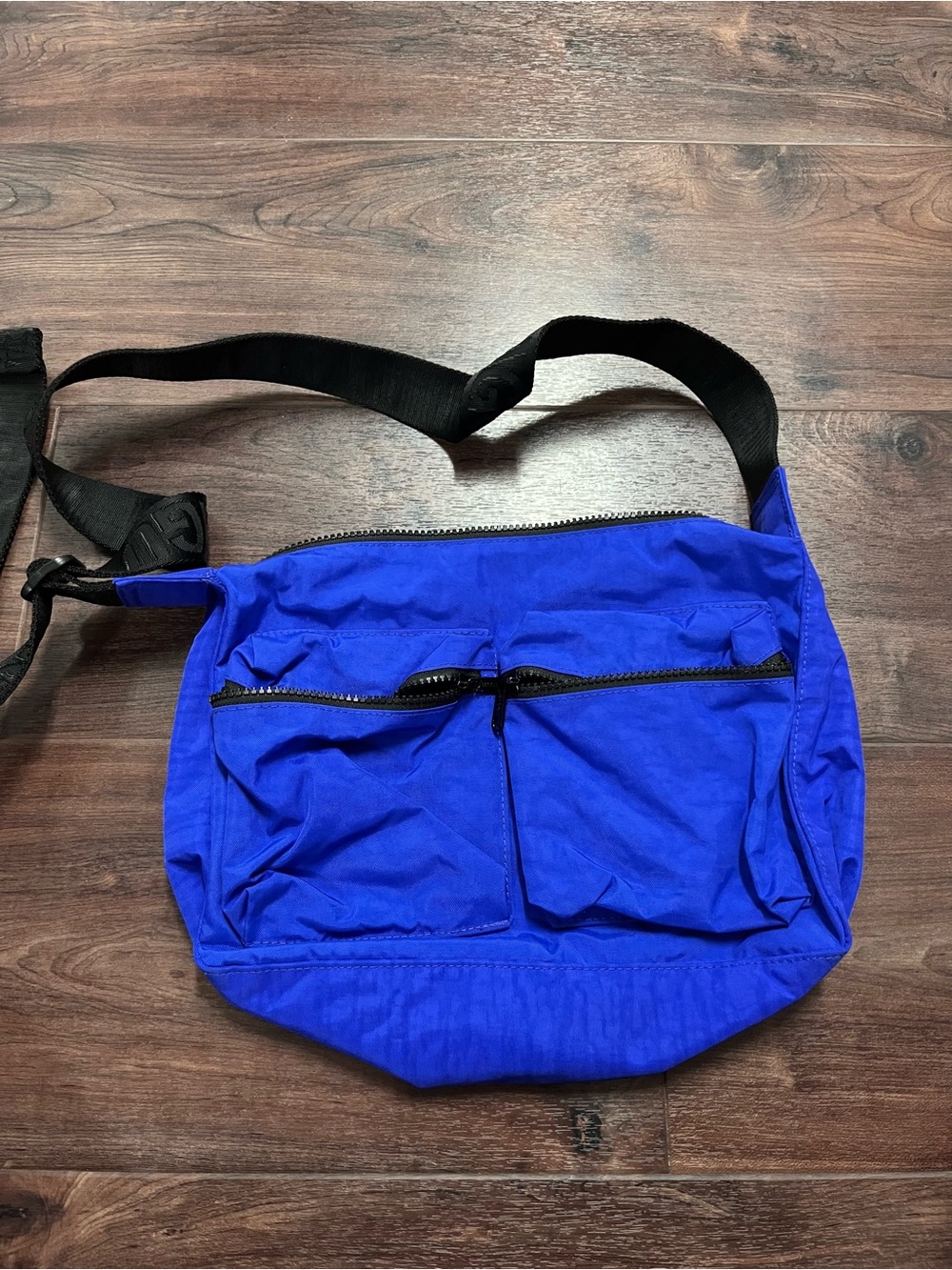 BAGGU Electric Blue Belt Bag with Black Strap